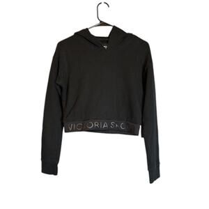 Victoria’s Secret Sport Women’s Black Long Sleeve Hooded Cropped Sweatshirt XS